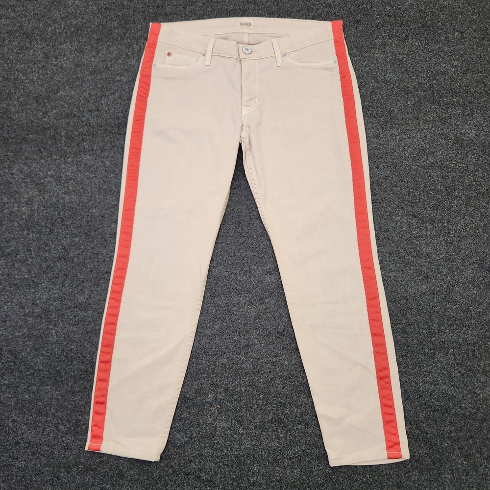 Hudson Jeans Size 29 Y2K Sporty Preppy Athleisure Red Side Stripe Crop Straight